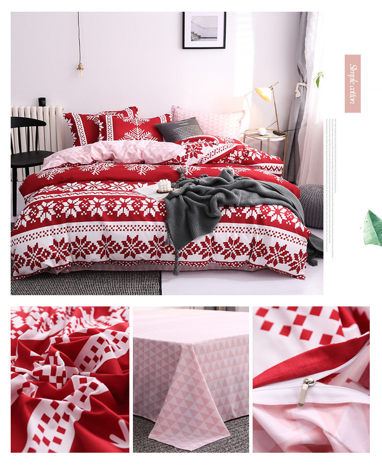 KTX-997331 Modern Aloe Cotton Four-Piece Sheet Set for 1.5m Beds in Various Patterns