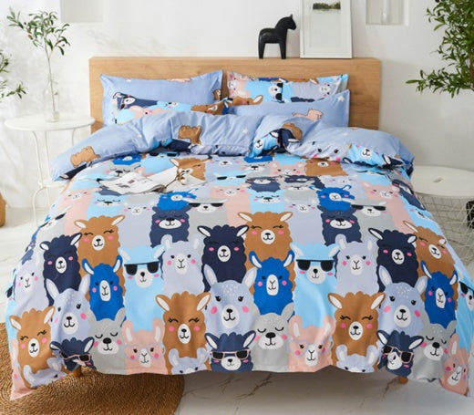 KTX-997331 Modern Aloe Cotton Four-Piece Sheet Set for 1.5m Beds in Various Patterns