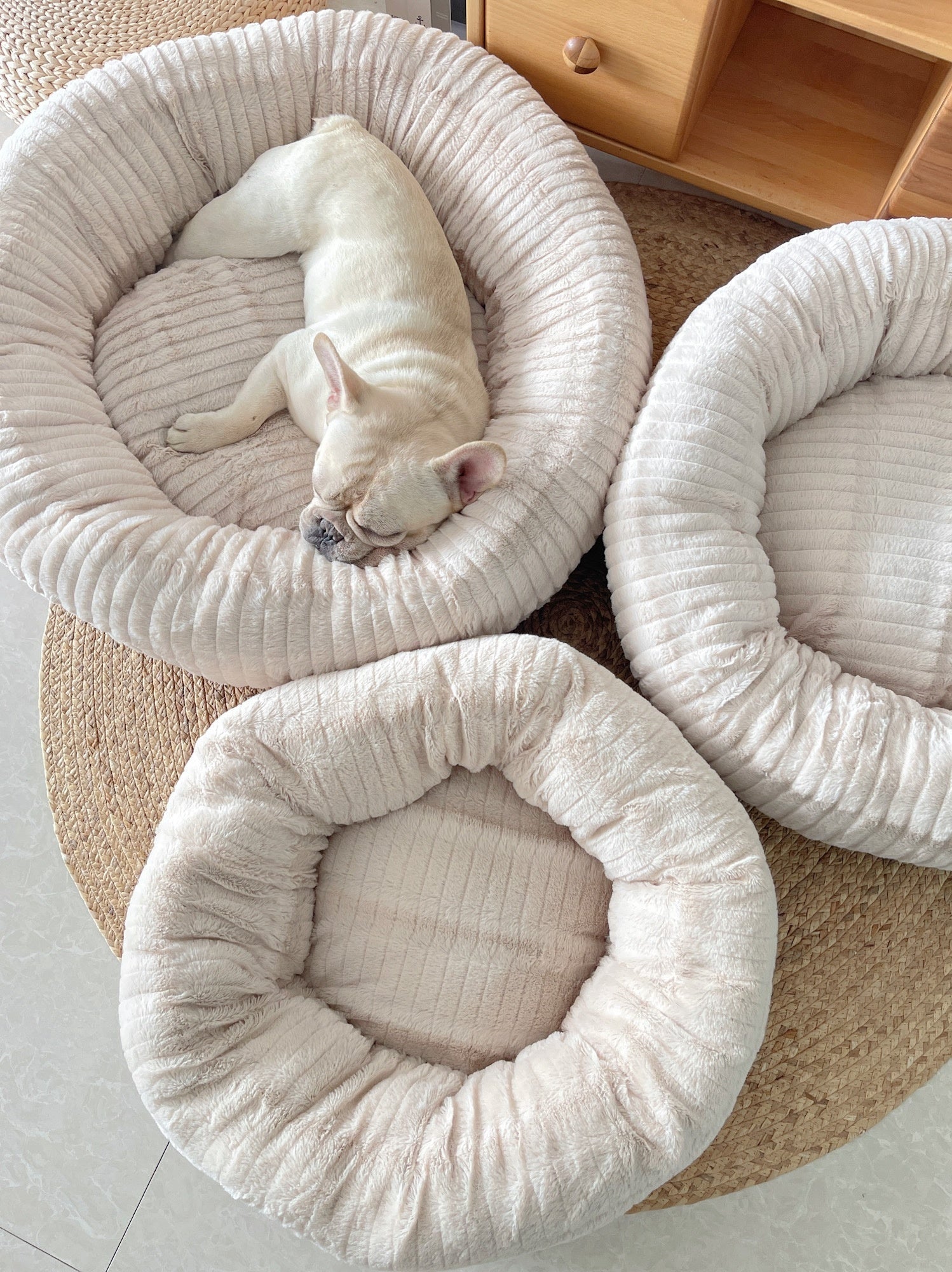 KTX-997779 Soft Thickened Round Cat and Dog Pad with Plush Filling and Velvet Surface, Multiple Sizes Available