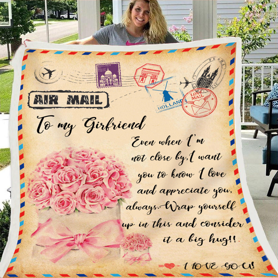 KTX-997971 Cozy Flannel Fleece Blanket with Inspirational Message for Daughter, Son, or Wife - 3 Sizes Available