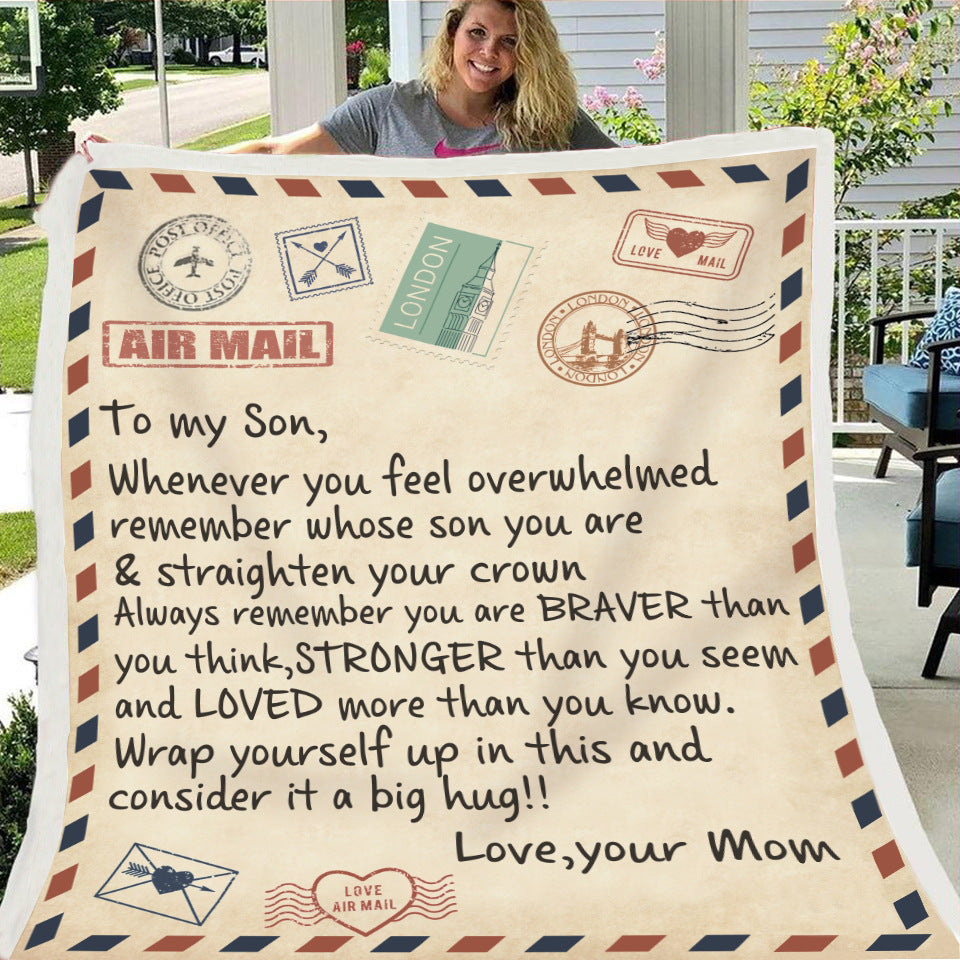 KTX-997971 Cozy Flannel Fleece Blanket with Inspirational Message for Daughter, Son, or Wife - 3 Sizes Available