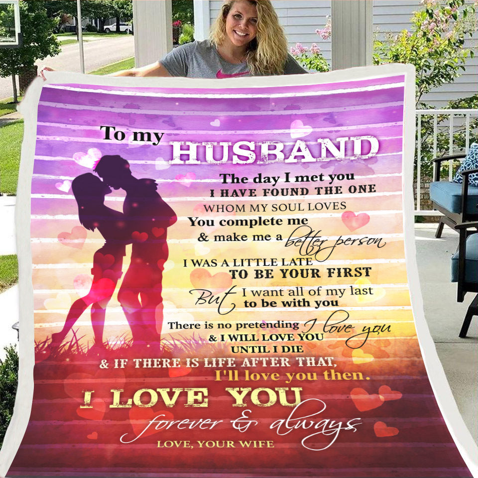 KTX-997971 Cozy Flannel Fleece Blanket with Inspirational Message for Daughter, Son, or Wife - 3 Sizes Available