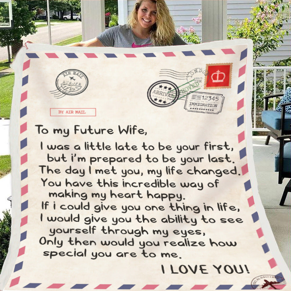 KTX-997971 Cozy Flannel Fleece Blanket with Inspirational Message for Daughter, Son, or Wife - 3 Sizes Available