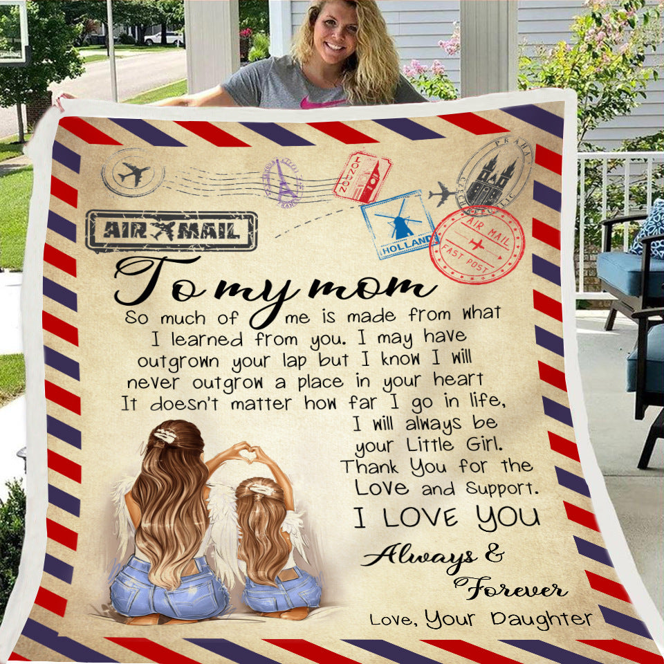 KTX-997971 Cozy Flannel Fleece Blanket with Inspirational Message for Daughter, Son, or Wife - 3 Sizes Available