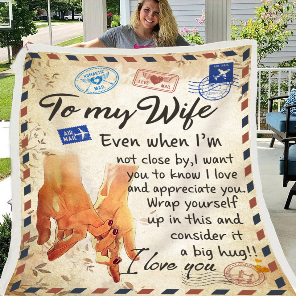 KTX-997971 Cozy Flannel Fleece Blanket with Inspirational Message for Daughter, Son, or Wife - 3 Sizes Available