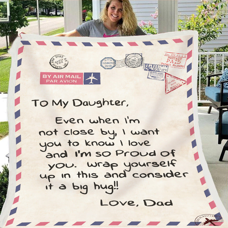 KTX-997971 Cozy Flannel Fleece Blanket with Inspirational Message for Daughter, Son, or Wife - 3 Sizes Available
