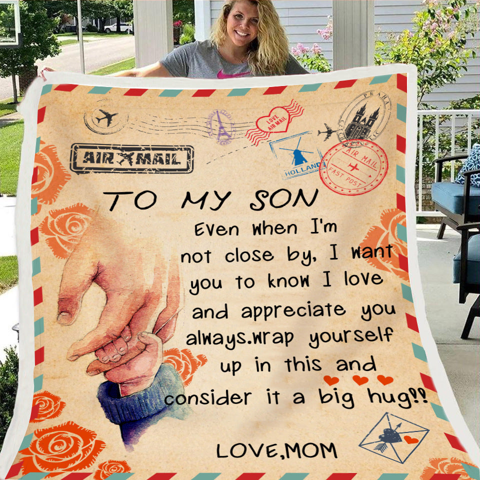 KTX-997971 Cozy Flannel Fleece Blanket with Inspirational Message for Daughter, Son, or Wife - 3 Sizes Available