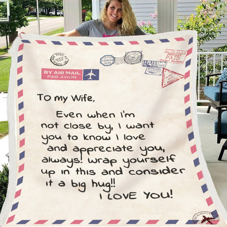 KTX-997971 Cozy Flannel Fleece Blanket with Inspirational Message for Daughter, Son, or Wife - 3 Sizes Available