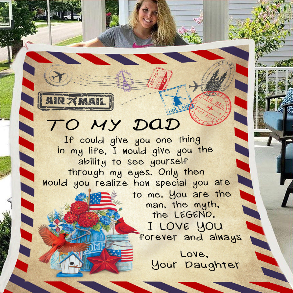 KTX-997971 Cozy Flannel Fleece Blanket with Inspirational Message for Daughter, Son, or Wife - 3 Sizes Available