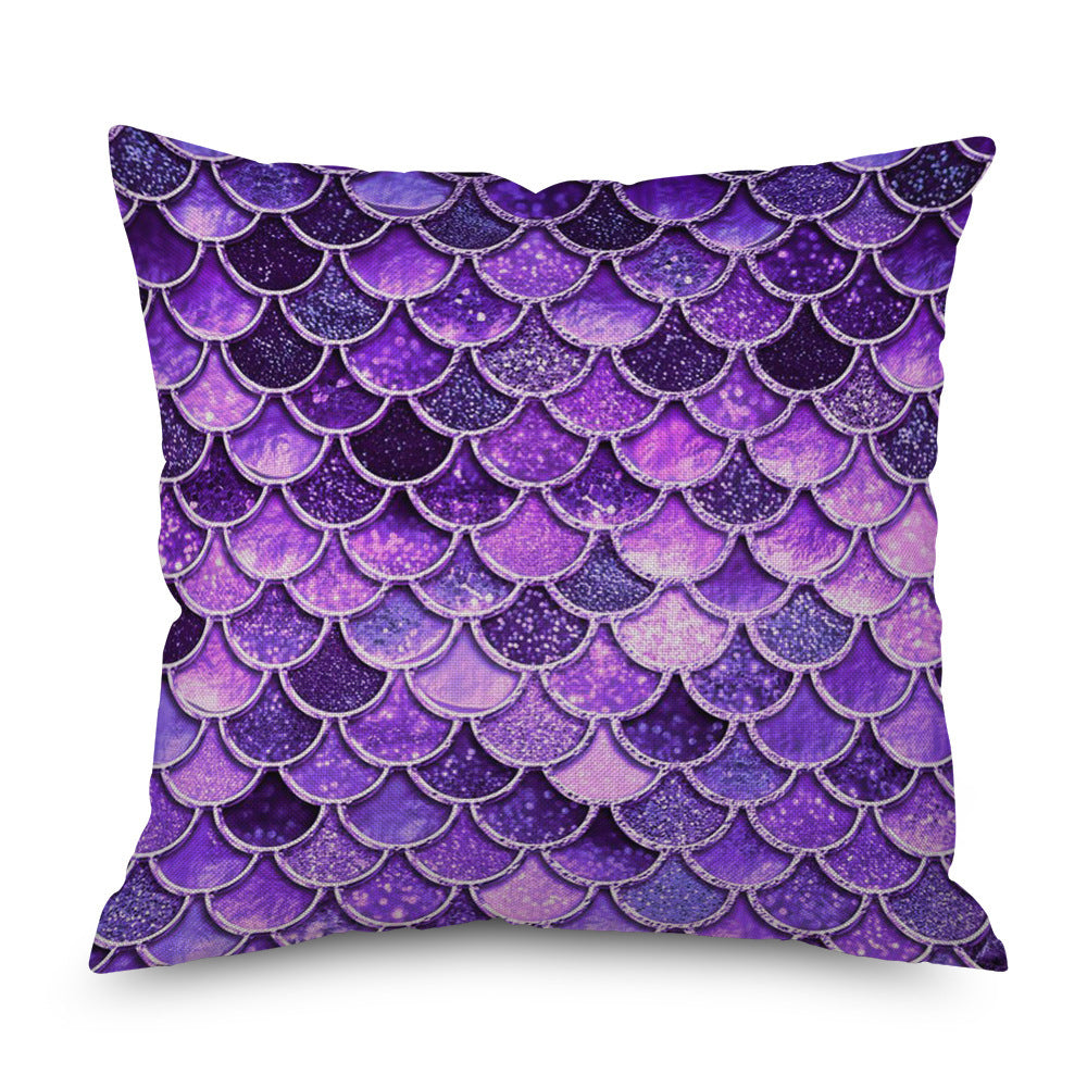 KTX-998035 Purple Series Geometric Pattern Linen Pillowcase 45x45 CM