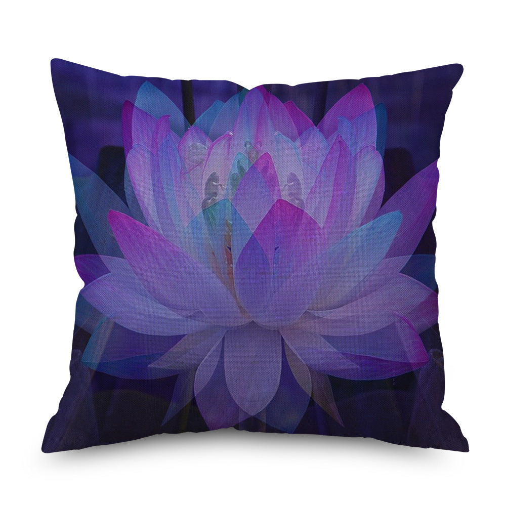 KTX-998035 Purple Series Geometric Pattern Linen Pillowcase 45x45 CM