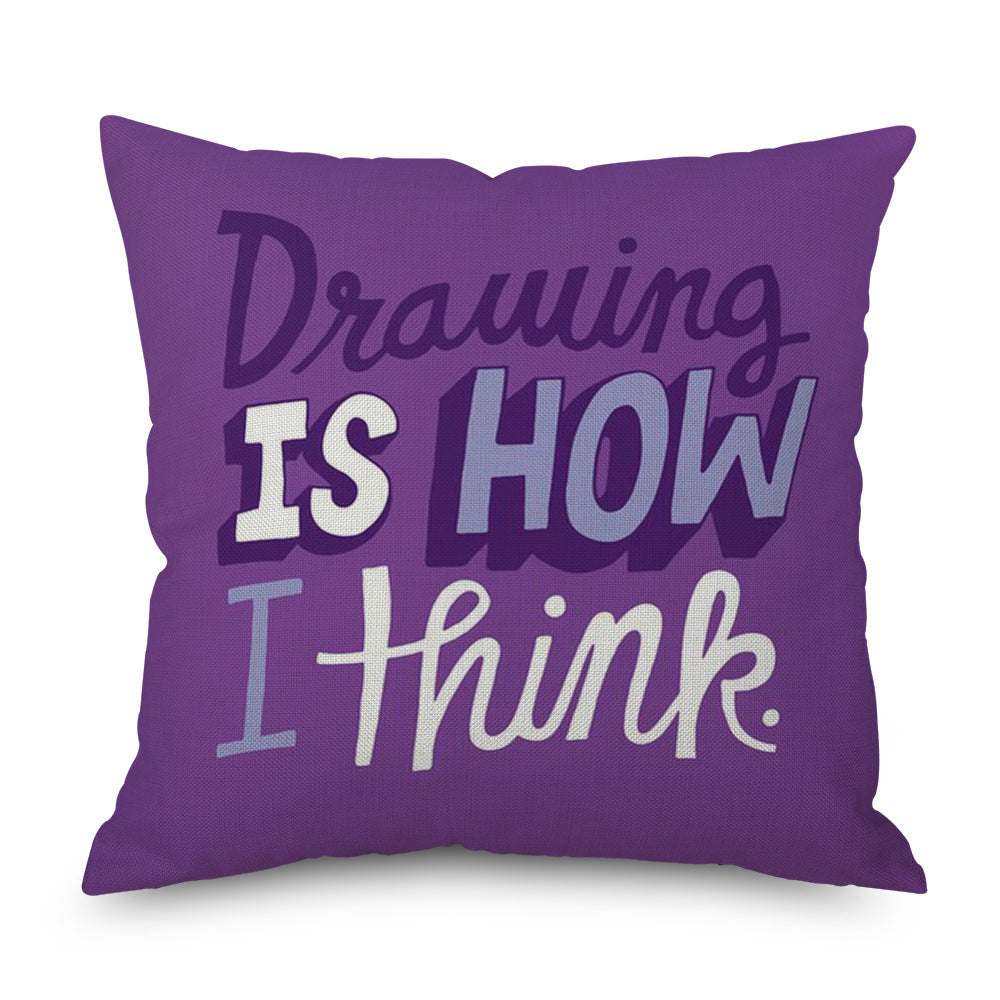 KTX-998035 Purple Series Geometric Pattern Linen Pillowcase 45x45 CM