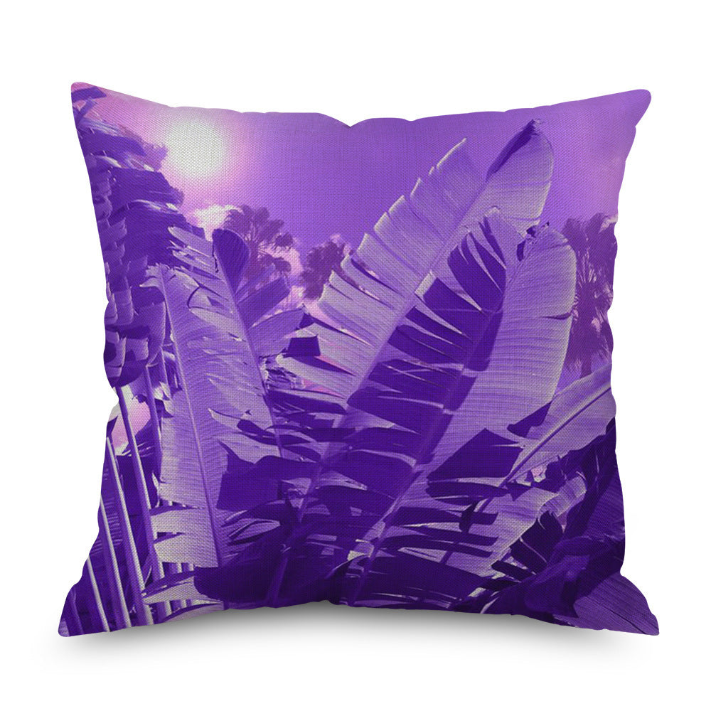KTX-998035 Purple Series Geometric Pattern Linen Pillowcase 45x45 CM