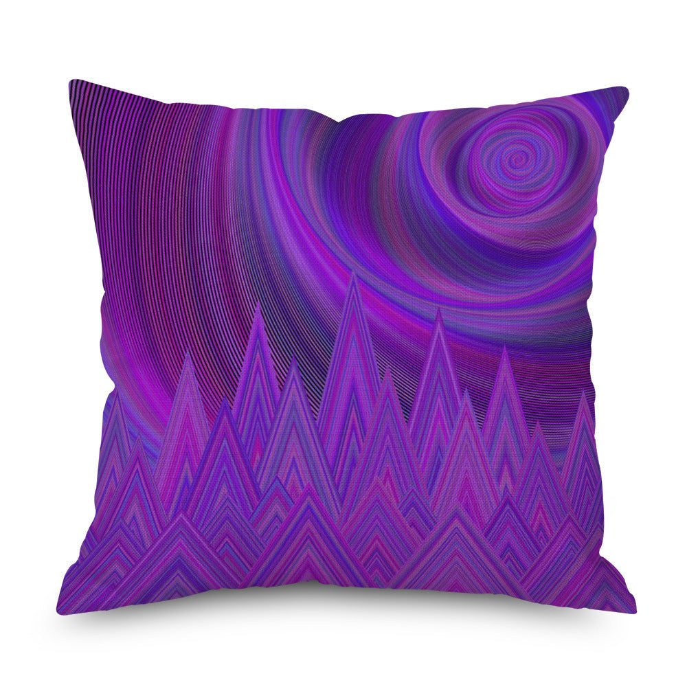 KTX-998035 Purple Series Geometric Pattern Linen Pillowcase 45x45 CM