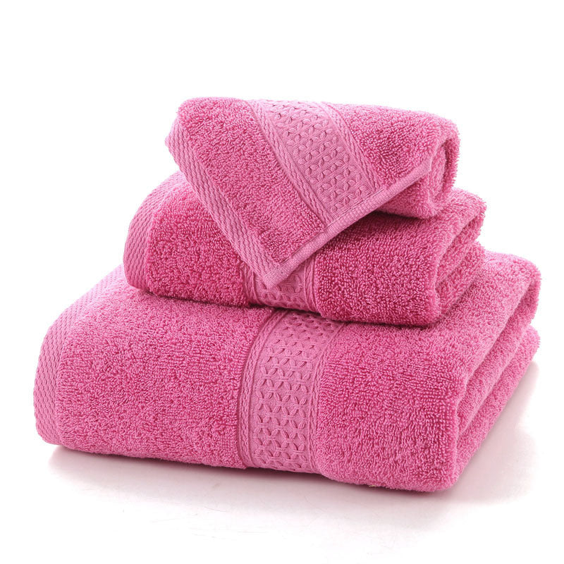 KTX-998227 Long-Staple Cotton Jacquard Towel Set with Absorbent Face Towel and Square Scarf