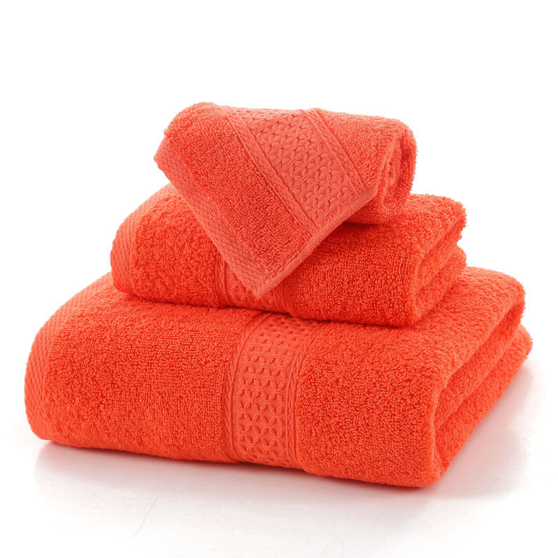KTX-998227 Long-Staple Cotton Jacquard Towel Set with Absorbent Face Towel and Square Scarf