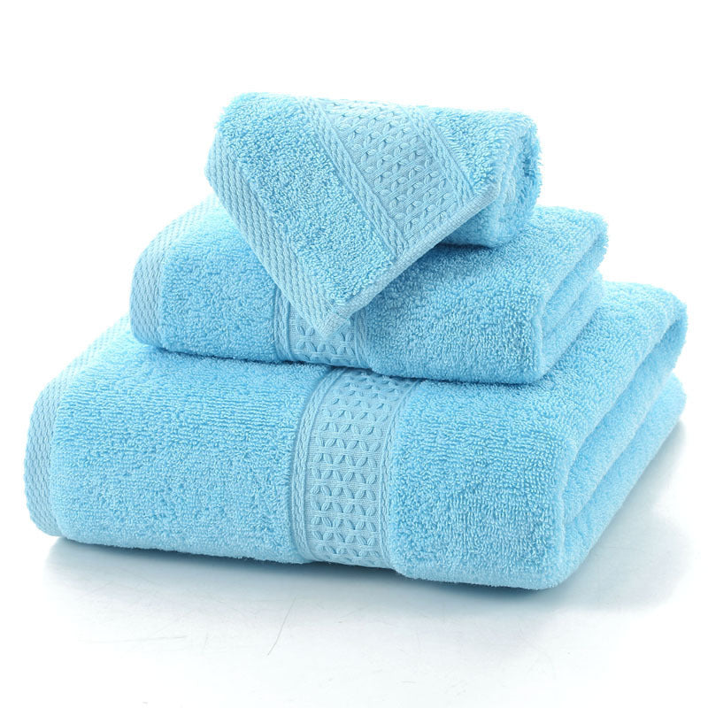 KTX-998227 Long-Staple Cotton Jacquard Towel Set with Absorbent Face Towel and Square Scarf