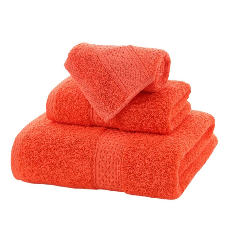 KTX-998227 Long-Staple Cotton Jacquard Towel Set with Absorbent Face Towel and Square Scarf
