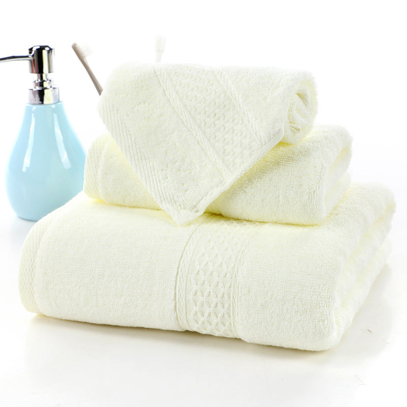 KTX-998227 Long-Staple Cotton Jacquard Towel Set with Absorbent Face Towel and Square Scarf