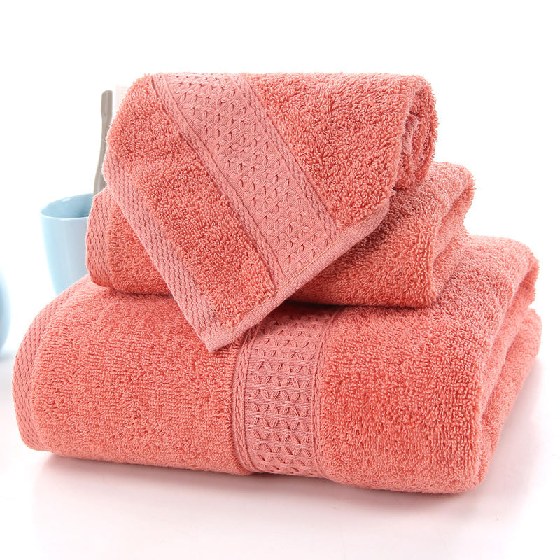 KTX-998227 Long-Staple Cotton Jacquard Towel Set with Absorbent Face Towel and Square Scarf
