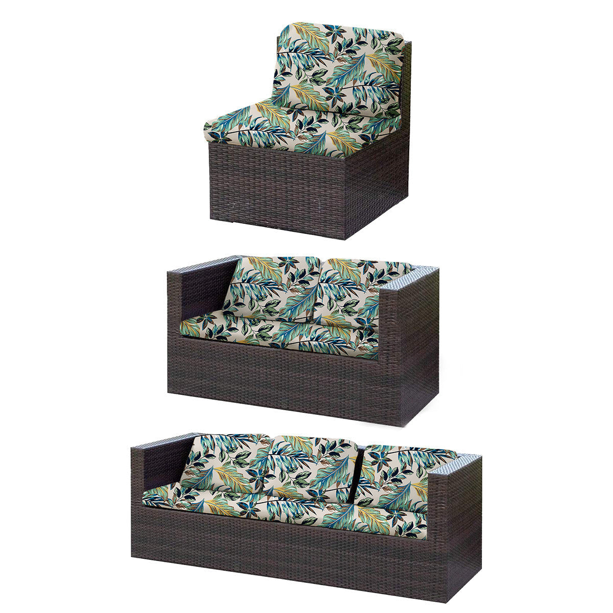 KTX-998547 Rainforest Leaves Stretch Sofa Seat Cover - Dustproof & Modern Design in Multiple Sizes