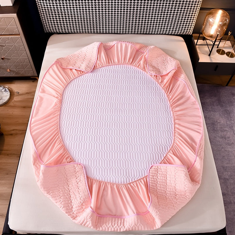 KTX-999123 Non-slip Dust Cover Fitted Sheet in Dark Gray, Light Gray, Matcha Green, Blue, or Jade