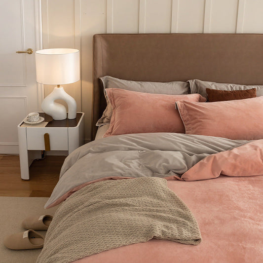 KTX-999635 Premium Baby Bedding Set for Autumn and Winter - Solid Color Options, Available in Various Sizes