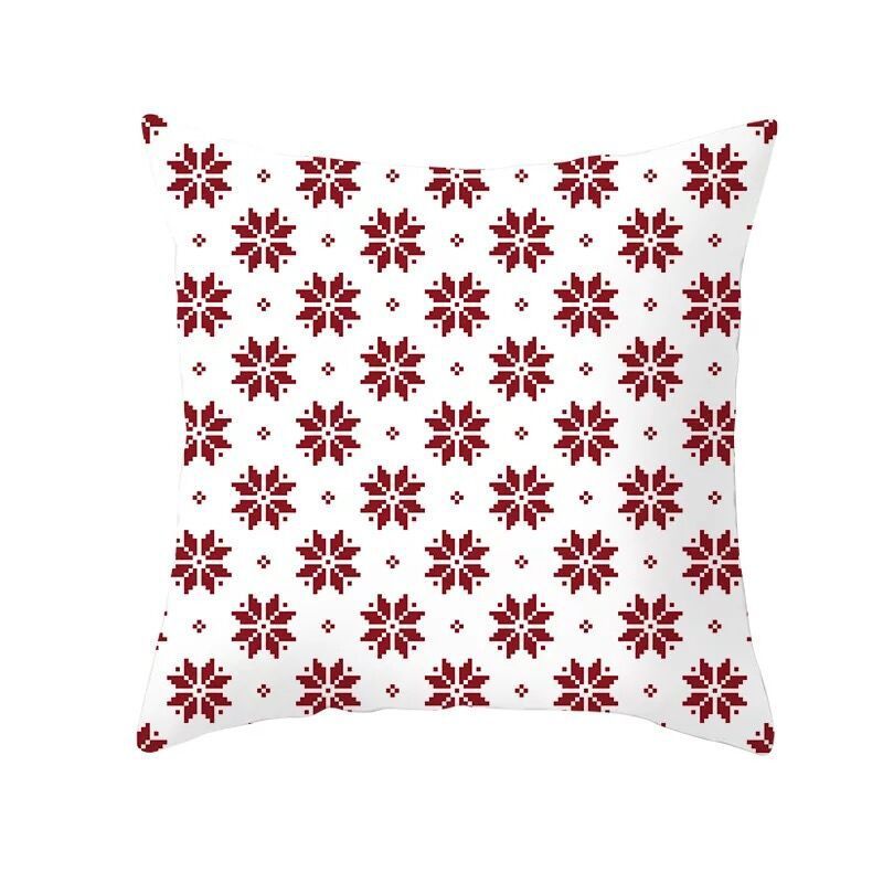 KTX-999699 Classic Red Plaid Christmas Pillow Cover for Home Decor, 45x45cm Polyester Cushion Case