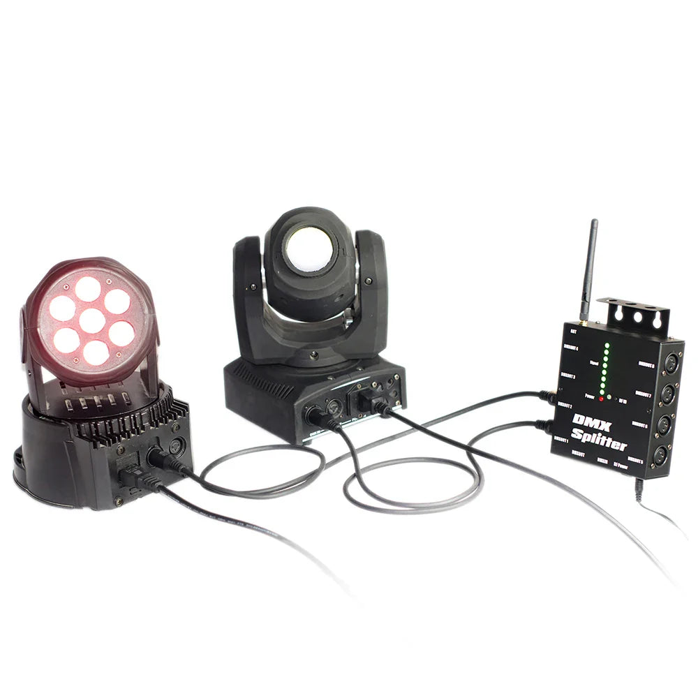 KTX-285011 Wireless 8 Channel DMX512 Signal Amplifier with Optical Splitter for Stage Lighting