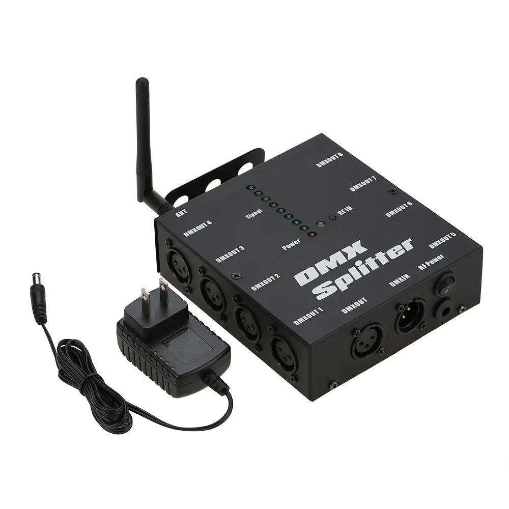 KTX-285011 Wireless 8 Channel DMX512 Signal Amplifier with Optical Splitter for Stage Lighting