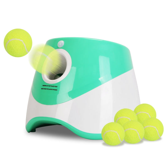 1Pc Automatic Dog Ball Launcher Included 6 Tennis Balls Dog With 3 Adjustable Launch Distance Interactive Ball Thrower Fetch Machine For Small Medium Dogs